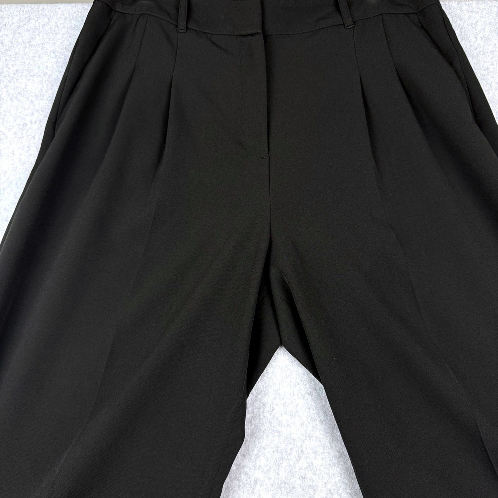 White House Black Market Women's 10 Black Pleated Wide Leg Trousers Career Pants